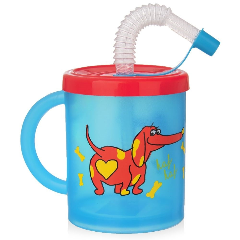 Colorful Children's Mug with Cute Dog Motif - Microwave Safe