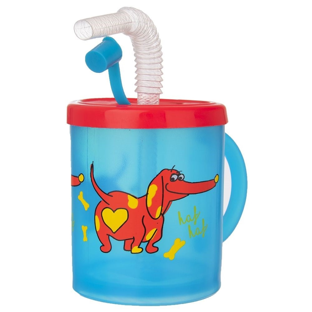 Colorful Children's Mug with Cute Dog Motif - Microwave Safe