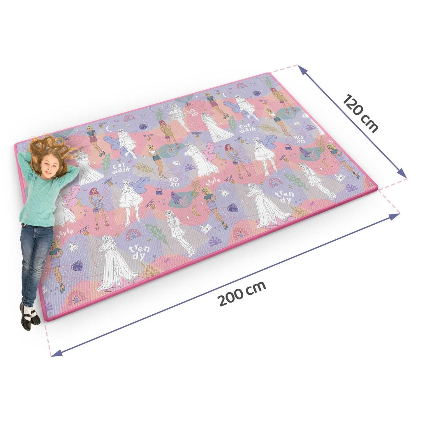 Colorful Scary Playmat, Rollable - 200 x 120 x 0.3 cm, Ricokids RK-343