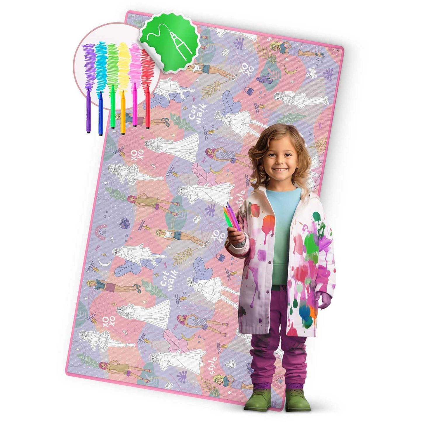 Colorful Scary Playmat, Rollable - 200 x 120 x 0.3 cm, Ricokids RK-343