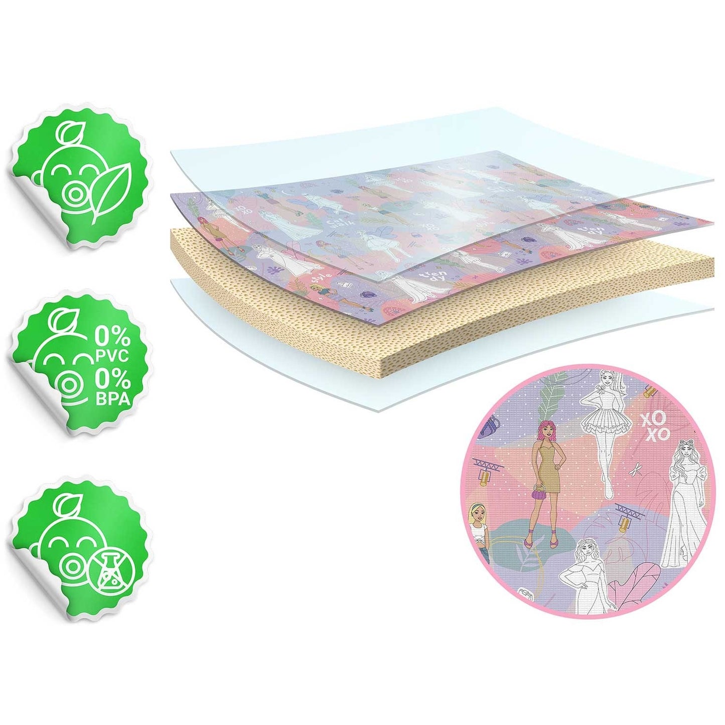 Colorful Scary Playmat, Rollable - 200 x 120 x 0.3 cm, Ricokids RK-343