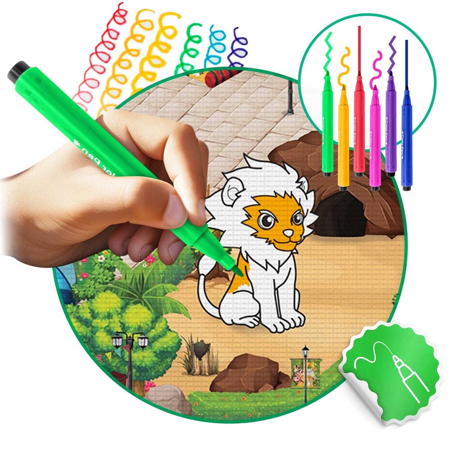 Colorful and flexible drawing mat 120 x 90 x 0.3 cm Ricokids RK-344