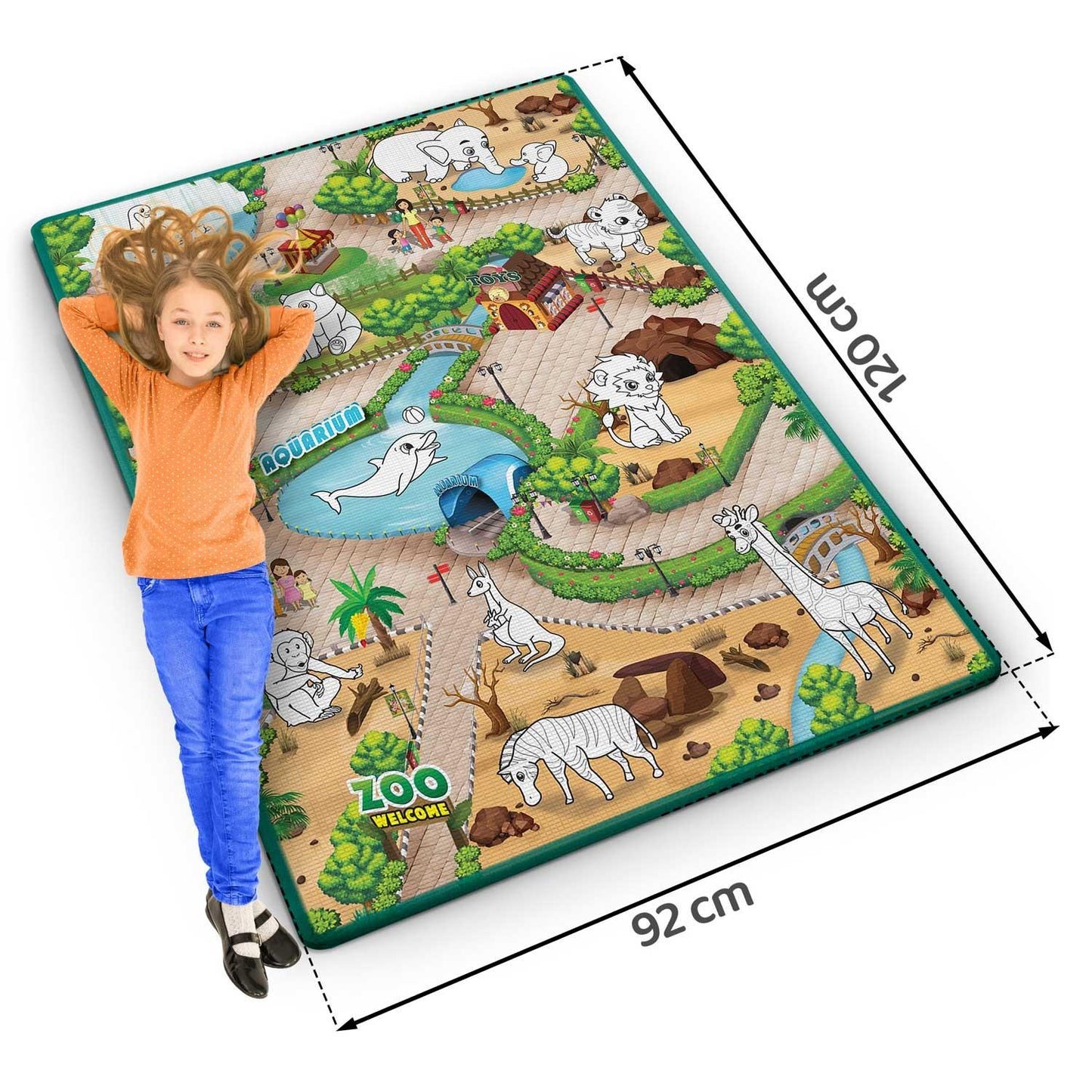 Colorful and flexible drawing mat 120 x 90 x 0.3 cm Ricokids RK-344