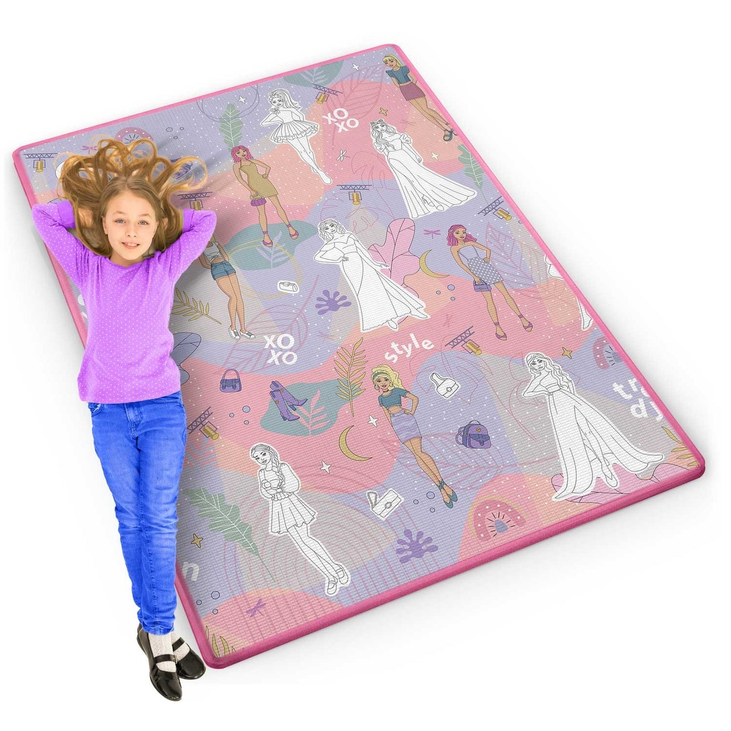 Colorful and rollable foam mat for children, 120 x 90 x 0.3 cm - Ricokids RK-344