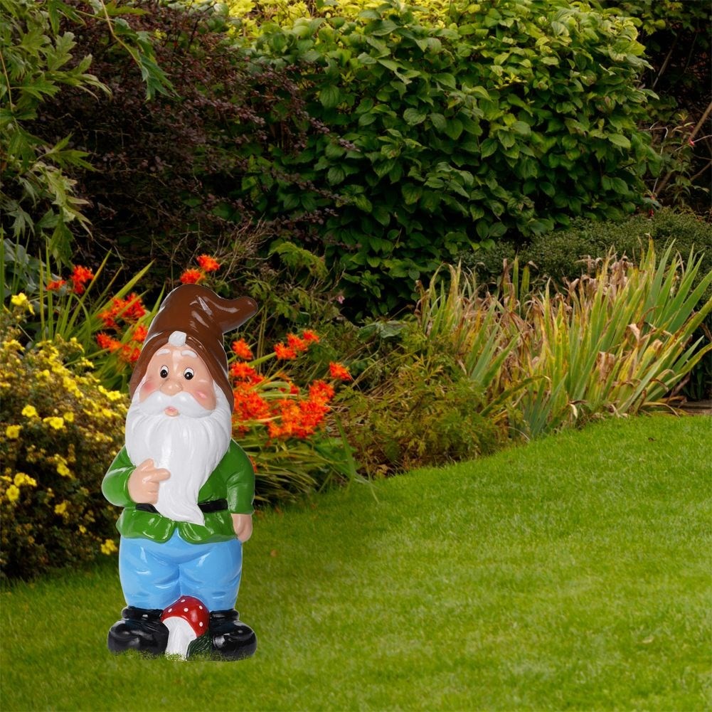 Colorful ceramic Santa - weatherproof garden figure