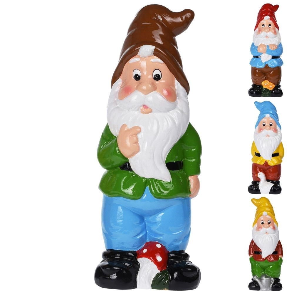 Colorful ceramic Santa - weatherproof garden figure