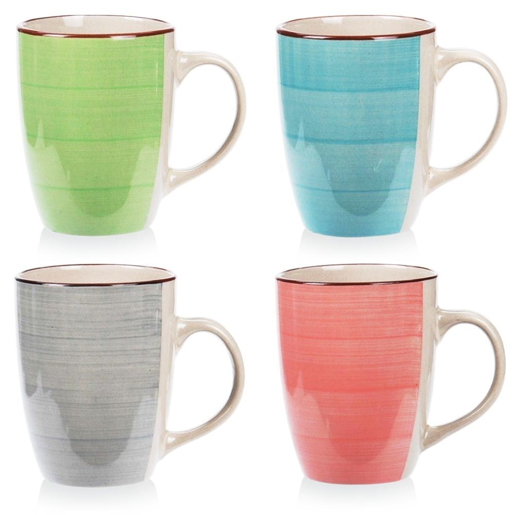 Colorful ceramic cups in gift box - set of 4