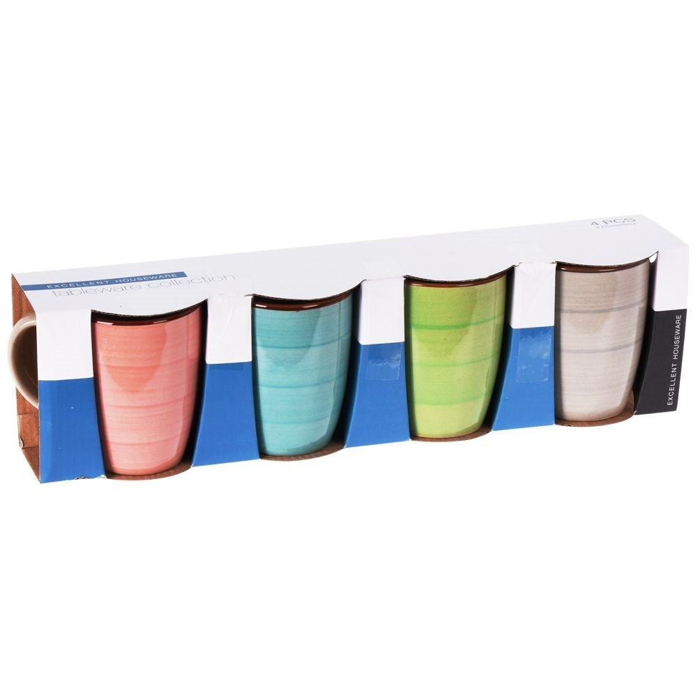 Colorful ceramic cups in gift box - set of 4