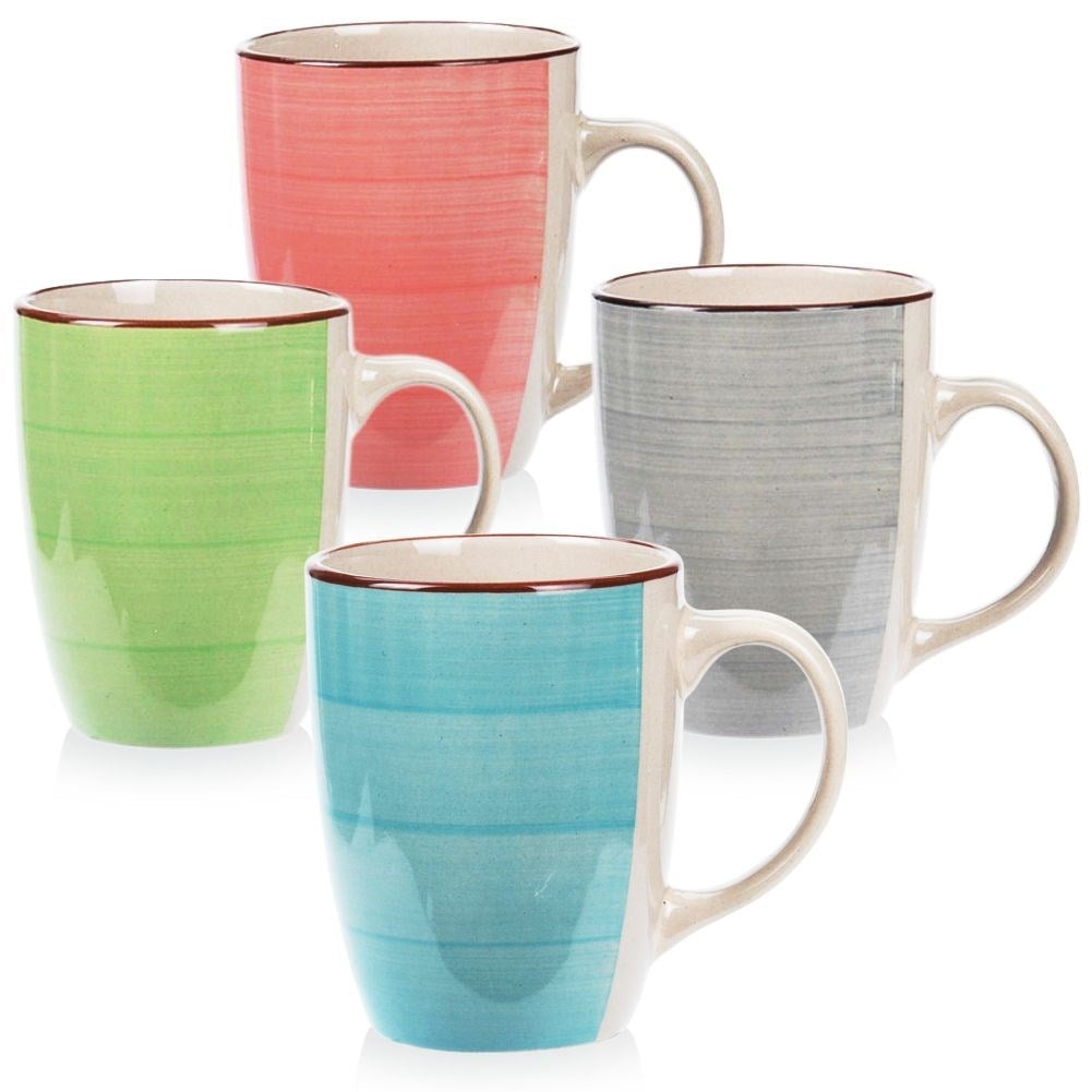 Colorful ceramic cups in gift box - set of 4