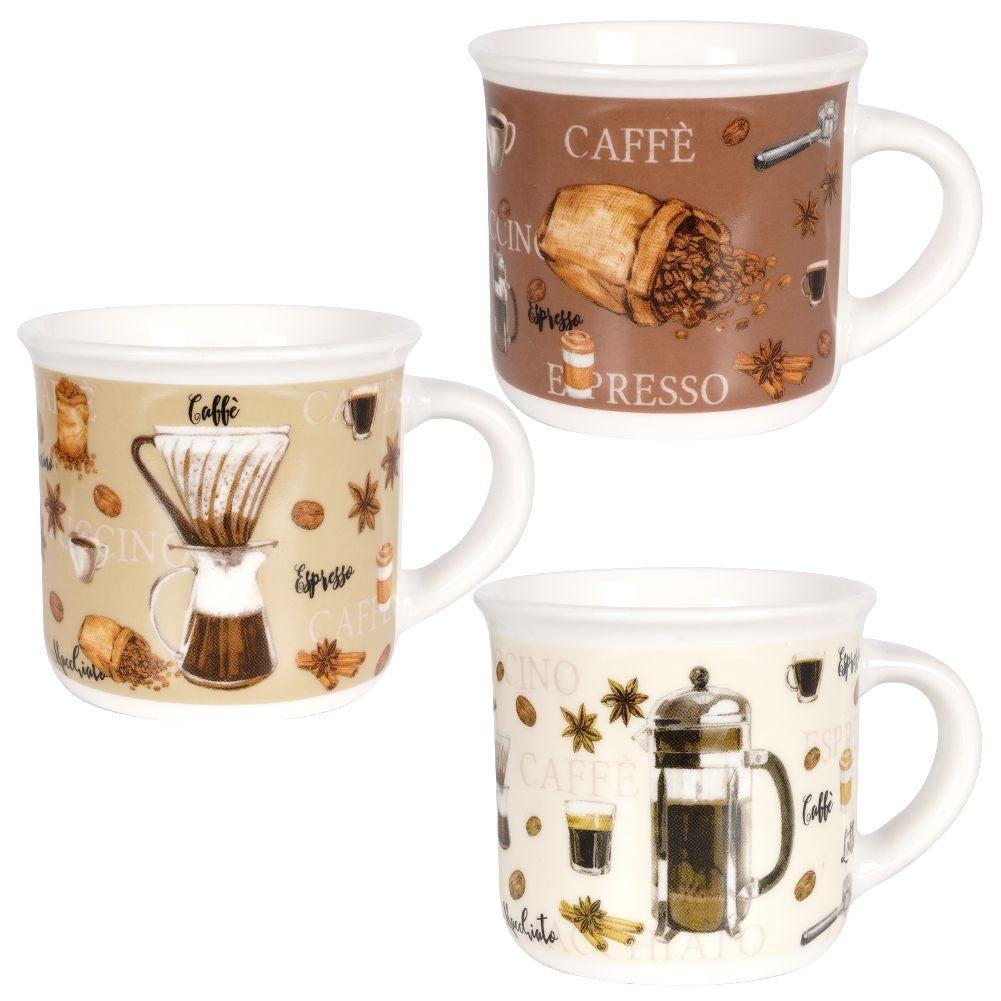 Colorful ceramic mugs 160 ml - Set of 3 in gift packaging