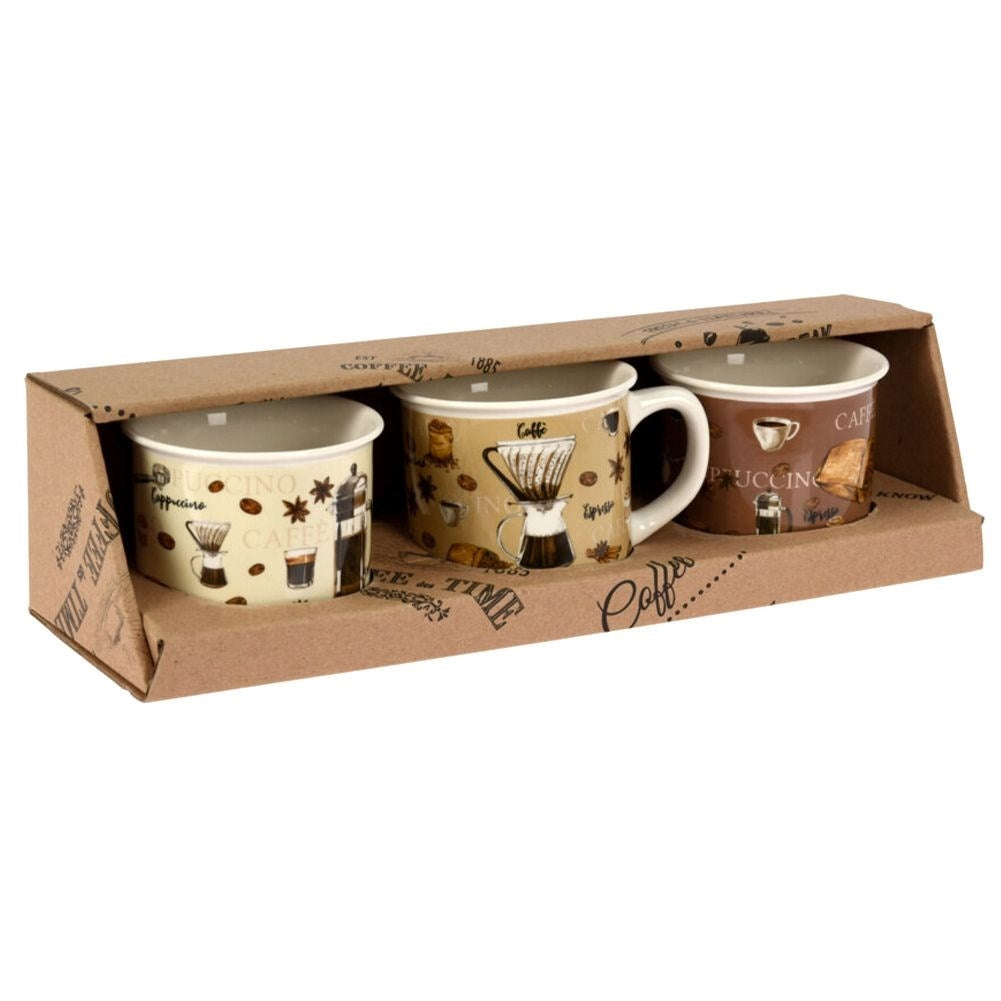 Colorful ceramic mugs 160 ml - Set of 3 in gift packaging