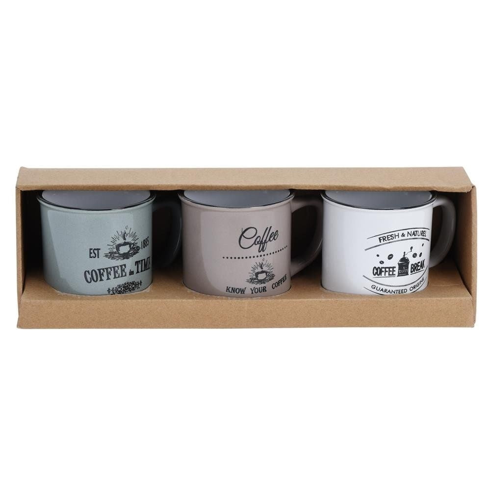 Colorful ceramic mugs 330 ml - set of 3 in gift box