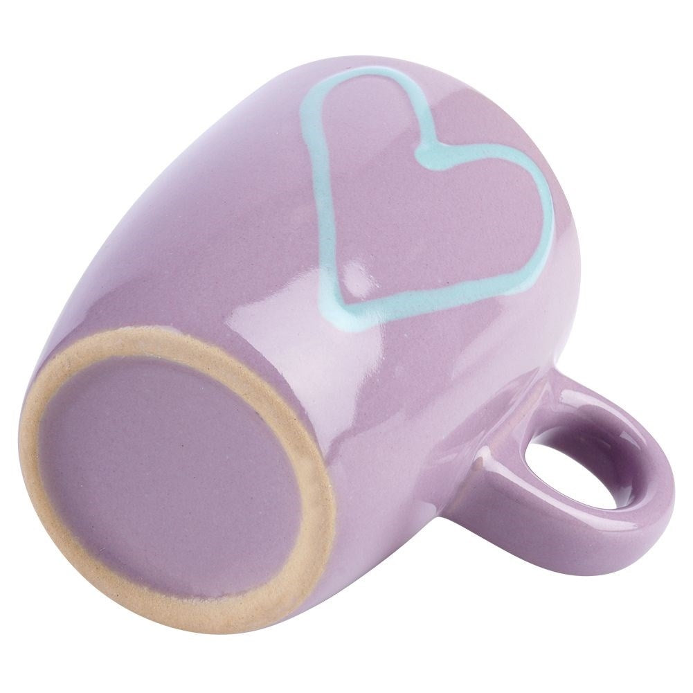 Colorful ceramic mugs with heart motifs - 4-pack