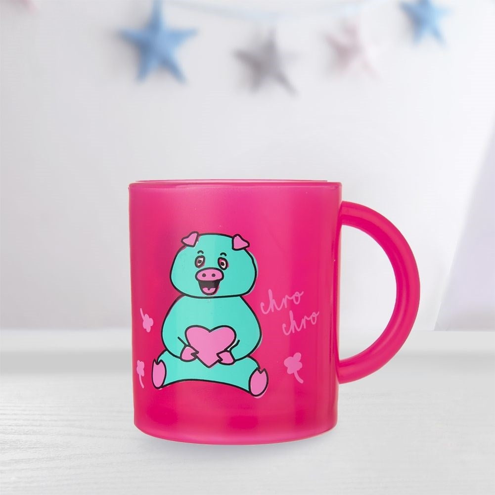 Colorful children's mug with pig cult motif - microwave safe