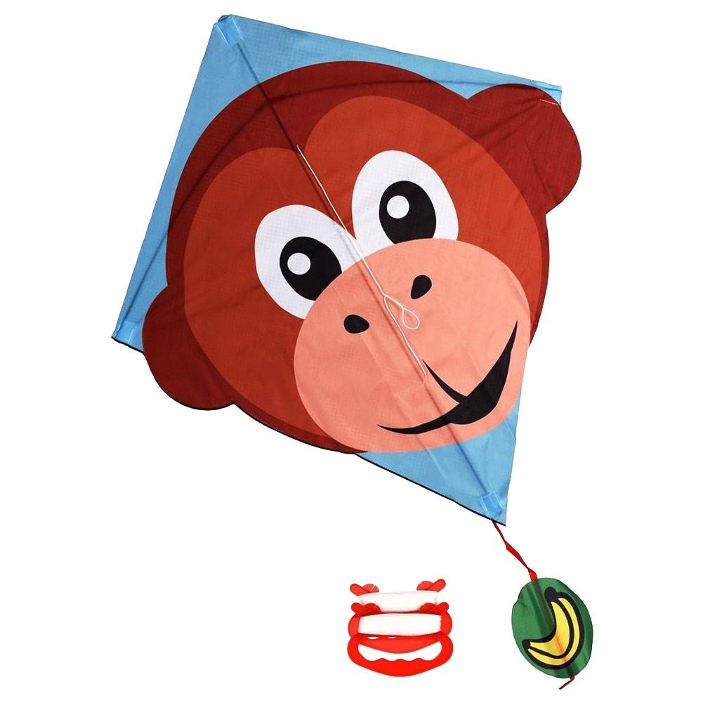 Colorful kite with monkey motif and 30 m line