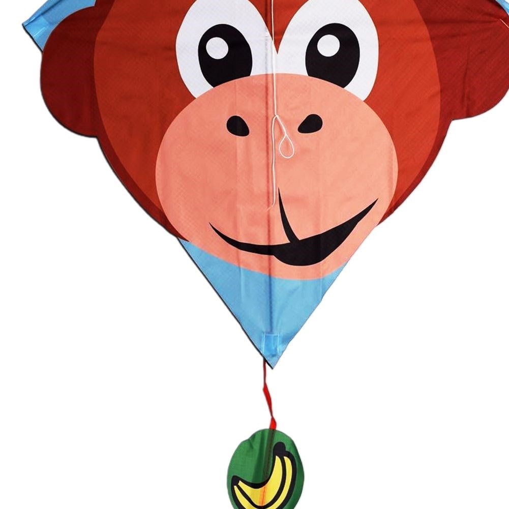 Colorful kite with monkey motif and 30 m line