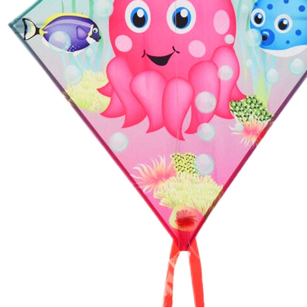 Colorful kite with octopus motif and 36m line