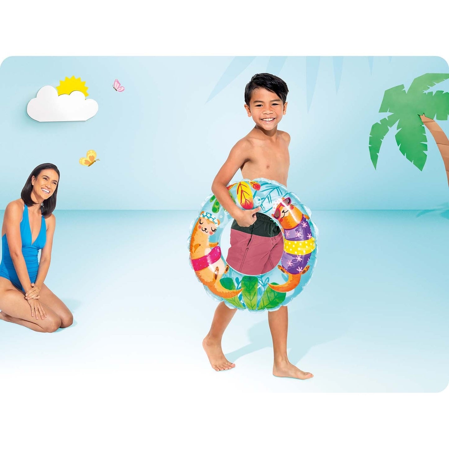 Colorful otter swimming ring 61 cm INTEX 59242