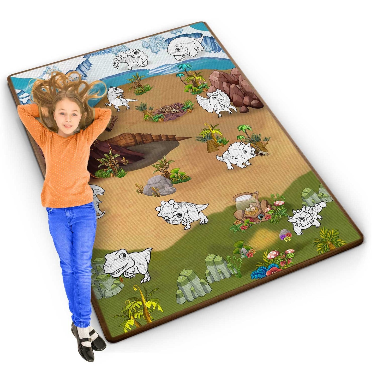 Colorful painting felt, rollable 120 x 90 x 0.3 cm Ricokids RK-344