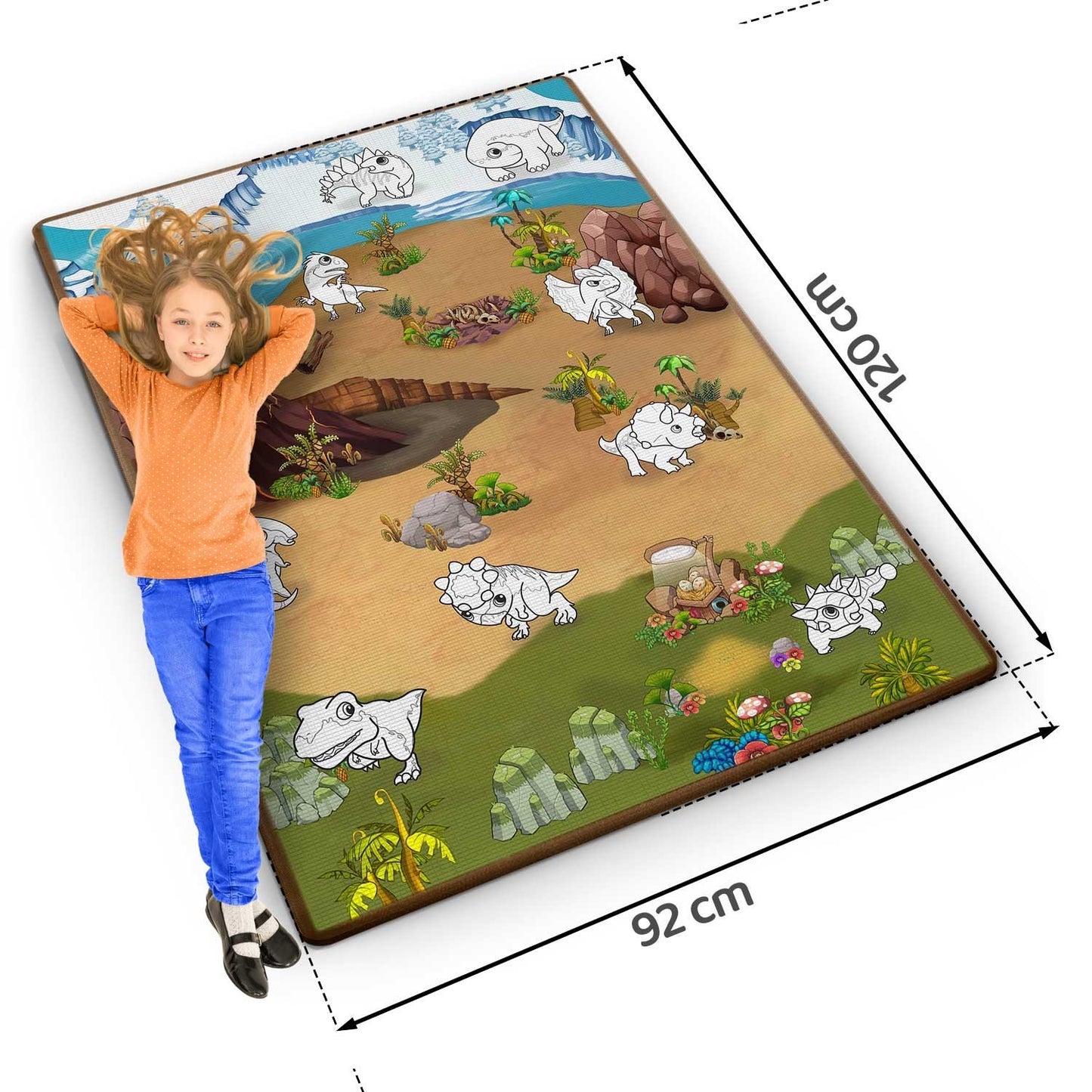 Colorful painting felt, rollable 120 x 90 x 0.3 cm Ricokids RK-344