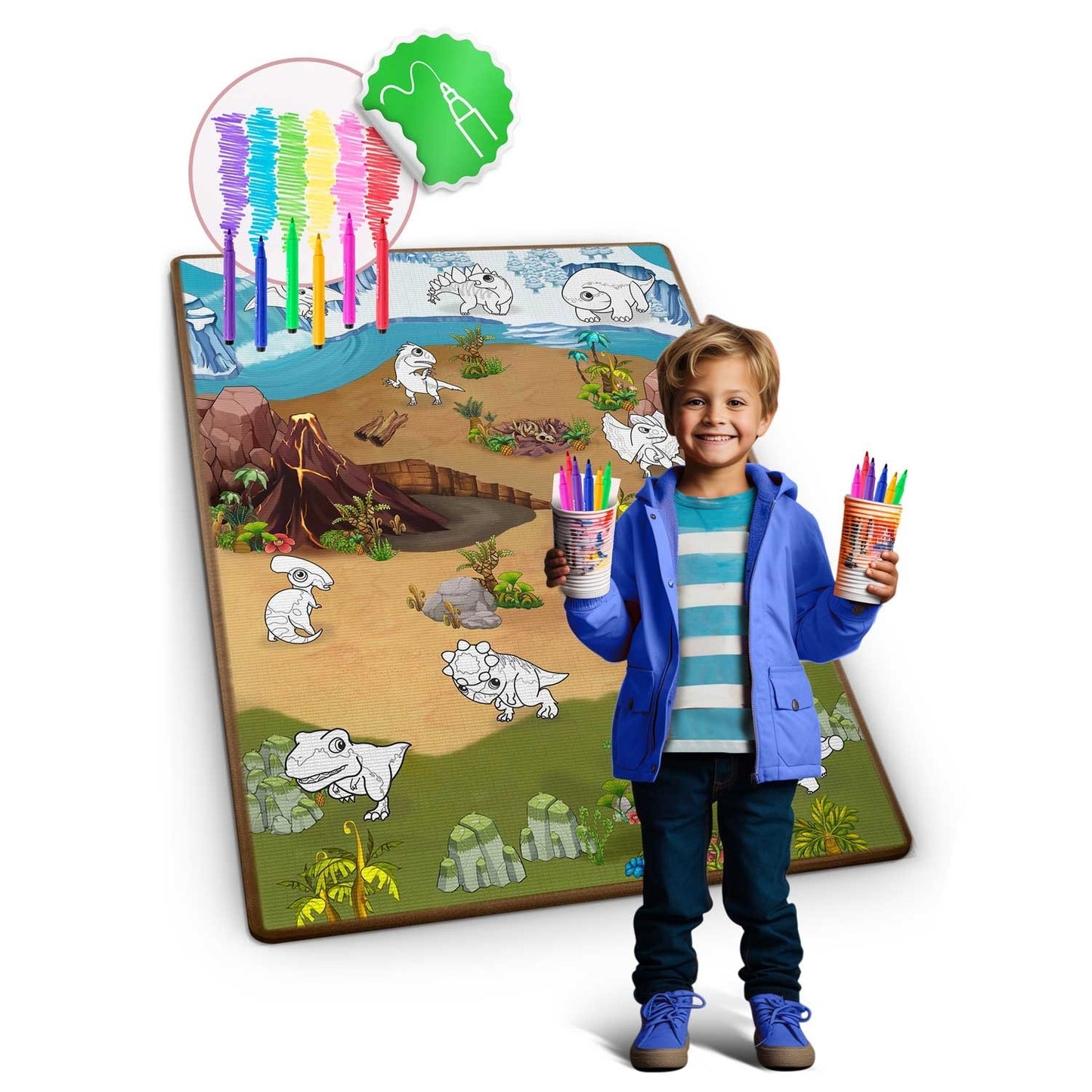 Colorful painting felt, rollable 120 x 90 x 0.3 cm Ricokids RK-344