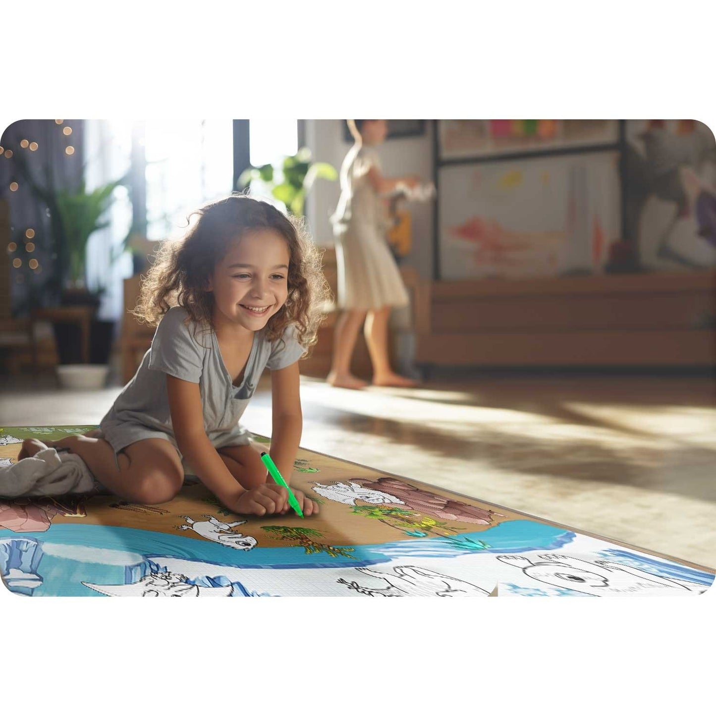 Colorful painting felt, rollable 120 x 90 x 0.3 cm Ricokids RK-344