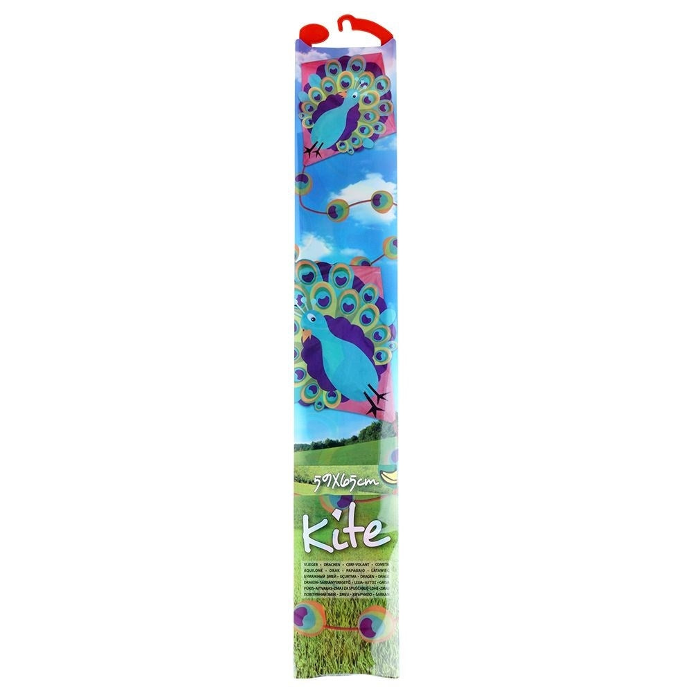 Colorful peacock kite with 30m line for all ages