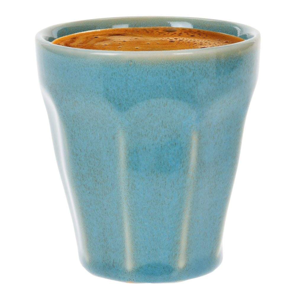 Colorful porcelain mugs for hot and cold drinks