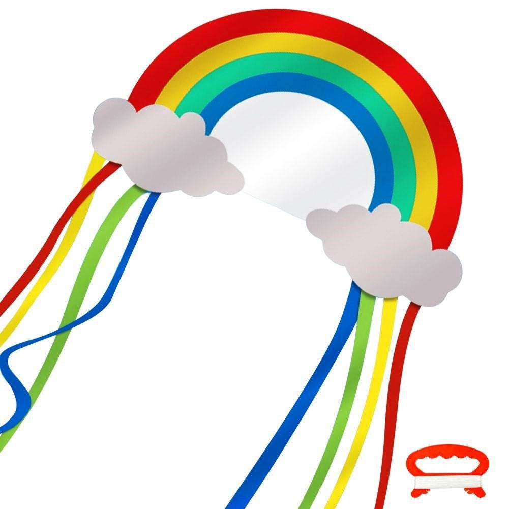 Colorful rainbow kite with 36m line for all ages
