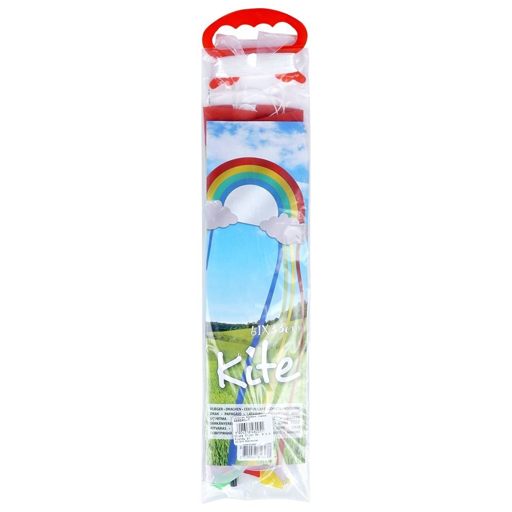 Colorful rainbow kite with 36m line for all ages