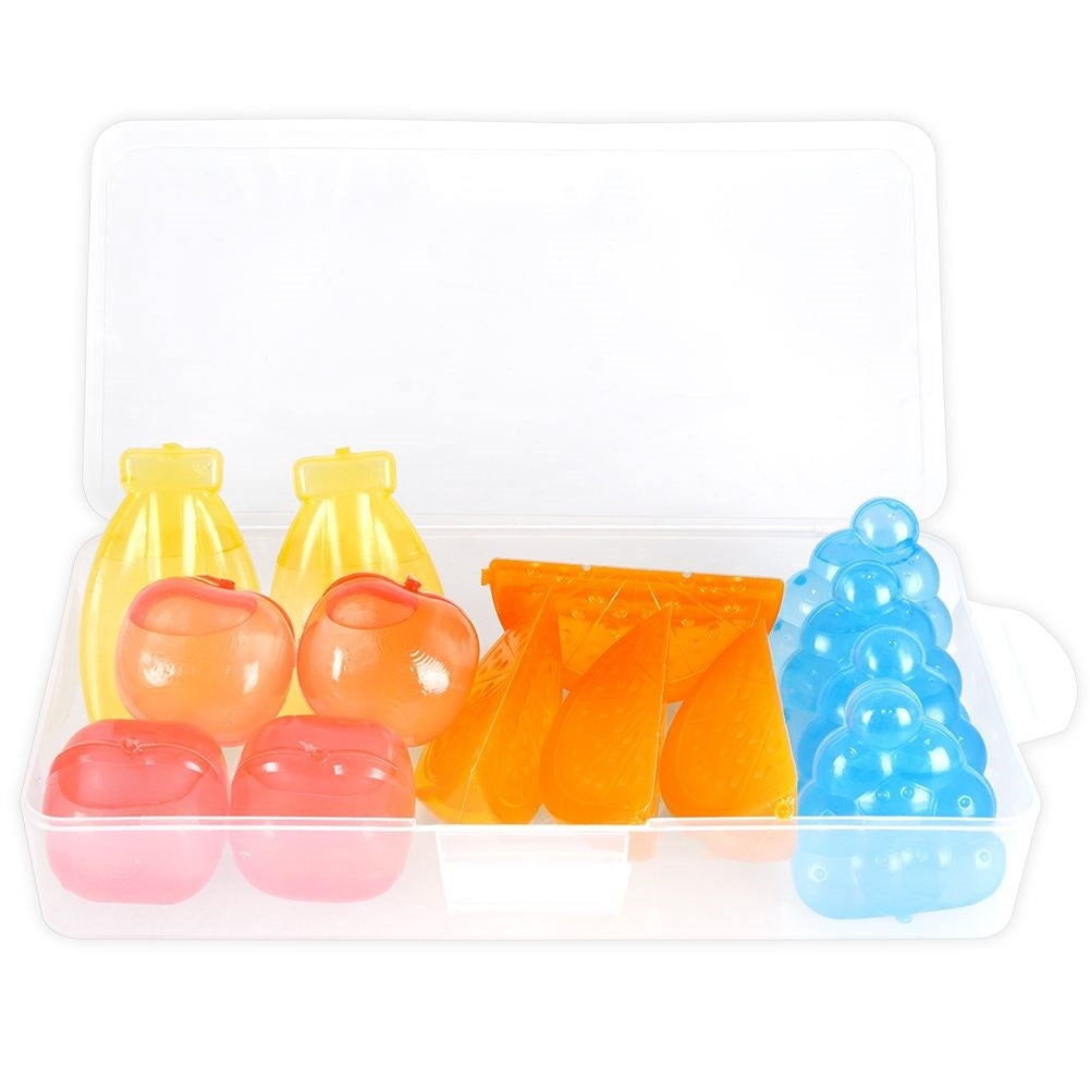 Colorful reusable ice cubes in fruit shape, set of 14