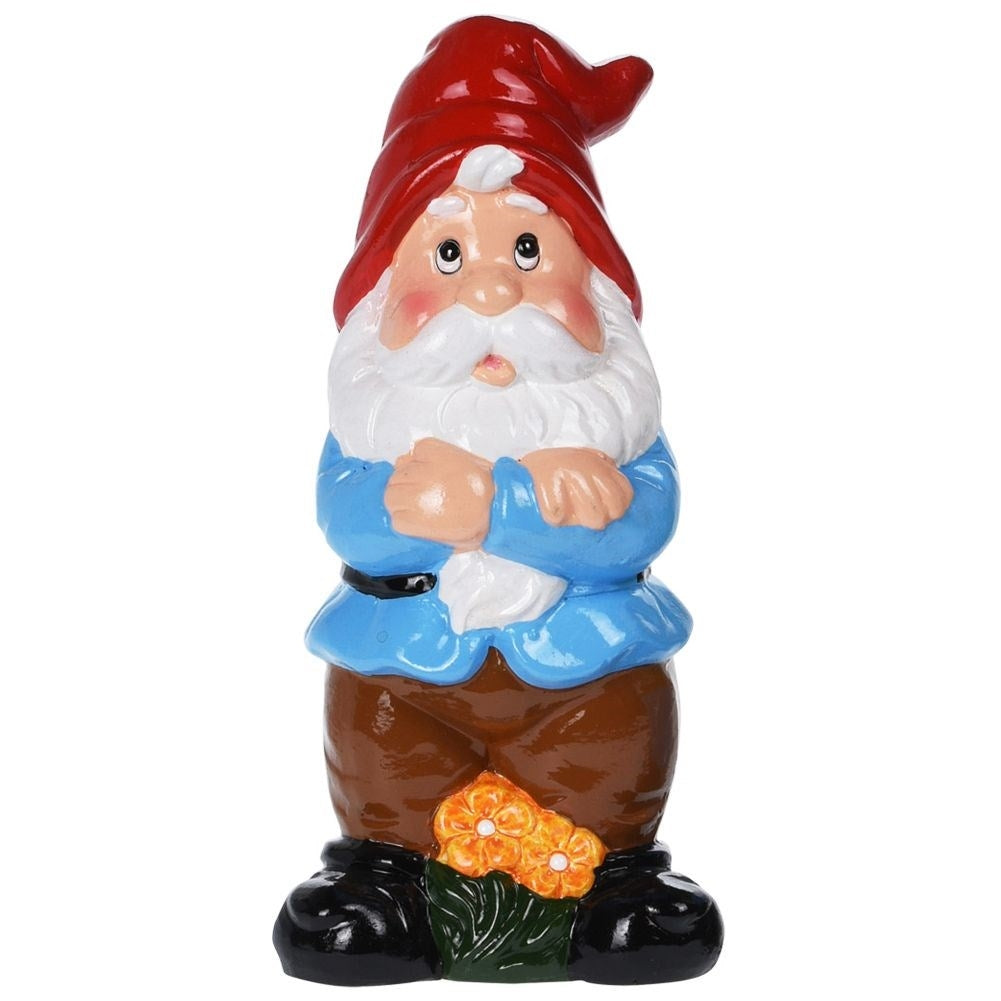 Colorful weatherproof ceramic garden gnome
