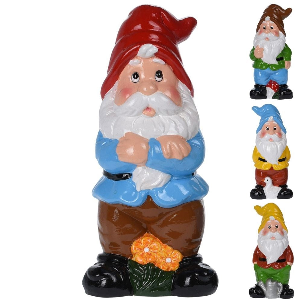Colorful weatherproof ceramic garden gnome
