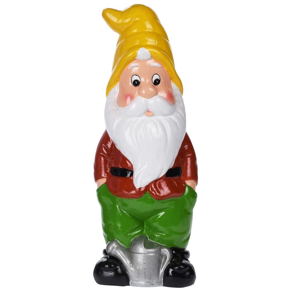 Colorful weatherproof ceramic garden gnome