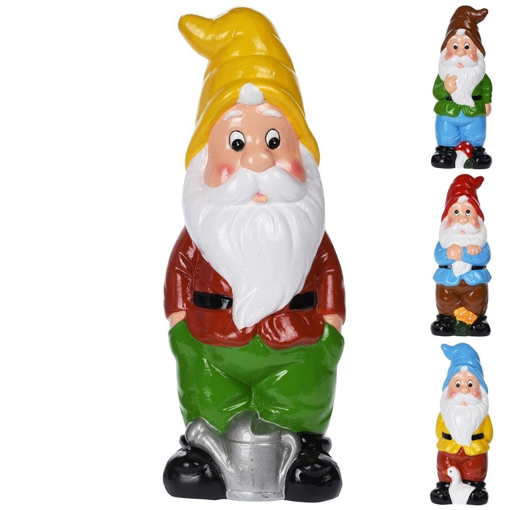 Colorful weatherproof ceramic garden gnome