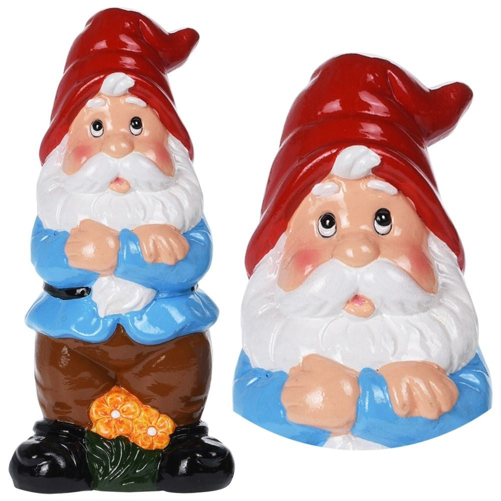 Colorful weatherproof ceramic garden gnome