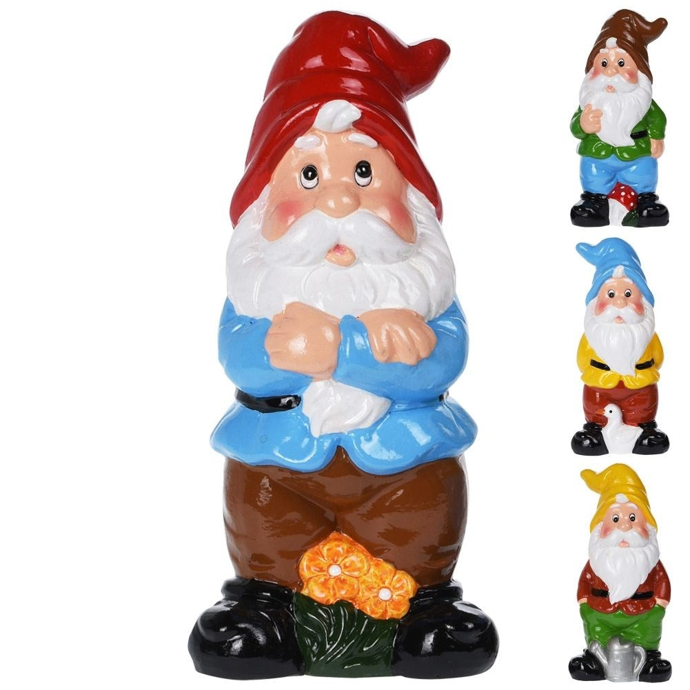 Colorful weatherproof ceramic garden gnome