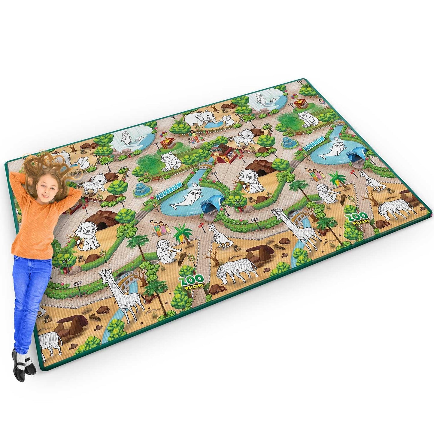 Coloring mat for children, rollable 200 x 120 x 0.3 cm - Ricokids RK-343