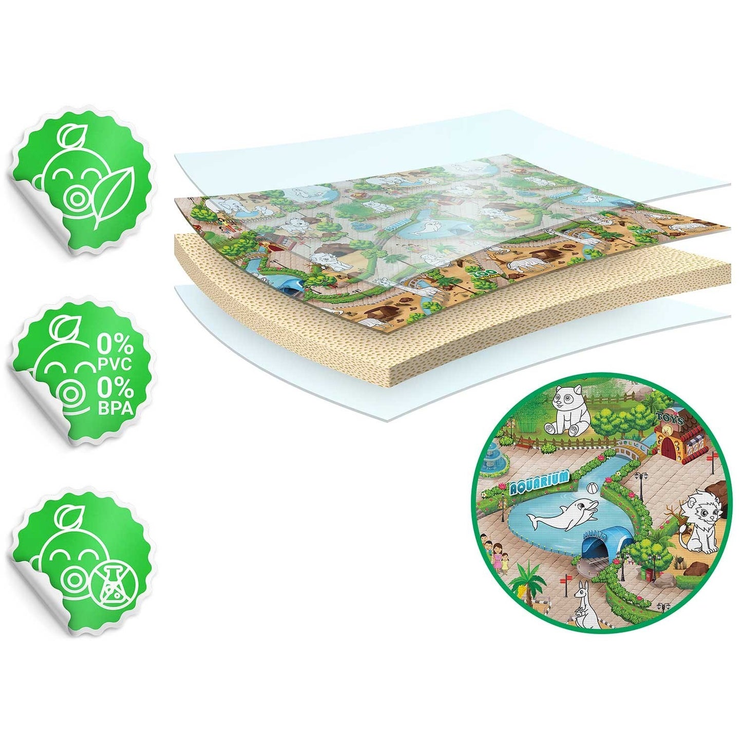 Coloring mat for children, rollable 200 x 120 x 0.3 cm - Ricokids RK-343