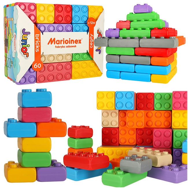 Coloured bricks junior 60 pieces