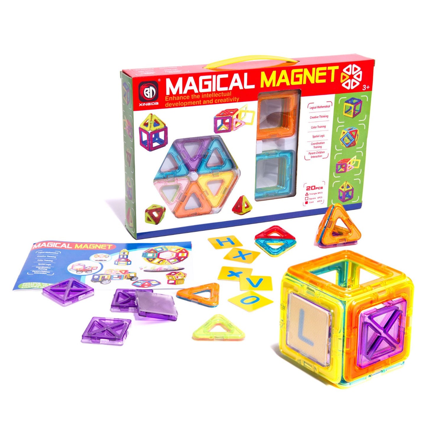Coloured magnetic blocks MAGICAL MAGNET 20 PUH