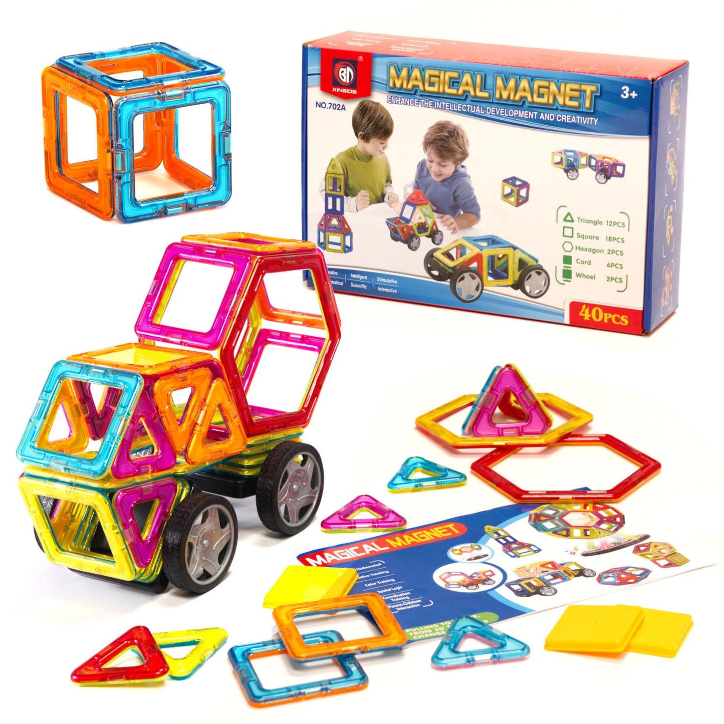 Coloured magnetic blocks MAGICAL MAGNET 40 PUH