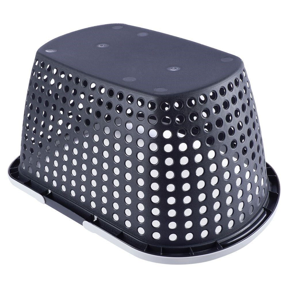 Comfortable anthracite basket with gray handles for shopping and picnics