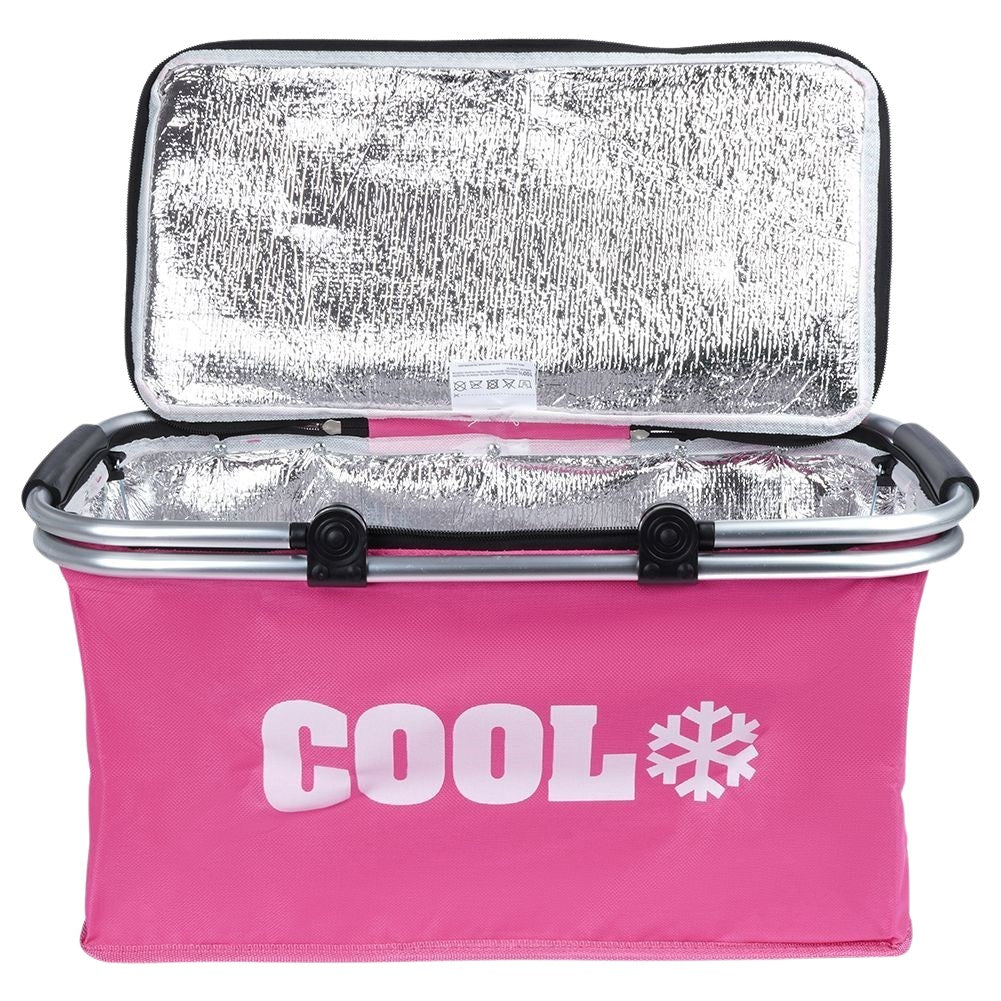 Comfortable cool bag with reinforced bottom and closable lid