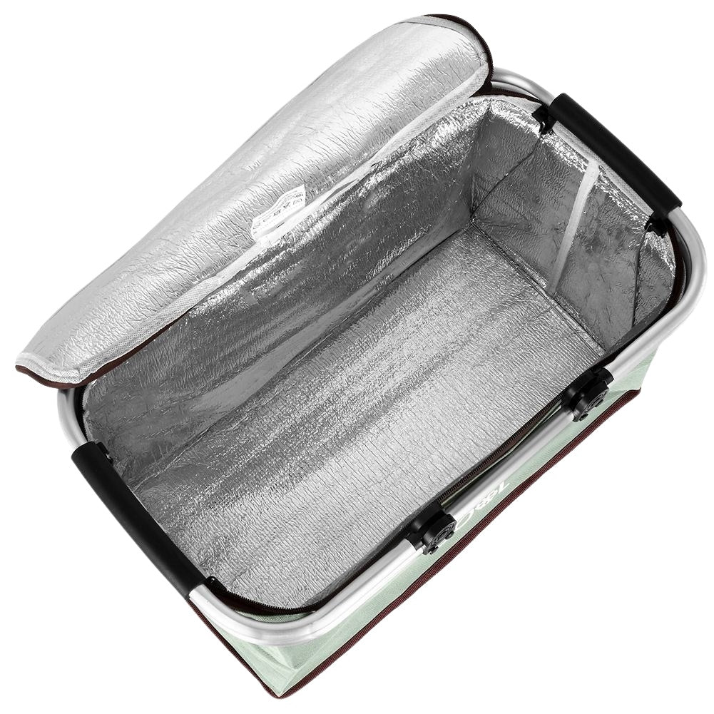 Comfortable cooling basket with closable top and reinforced bottom