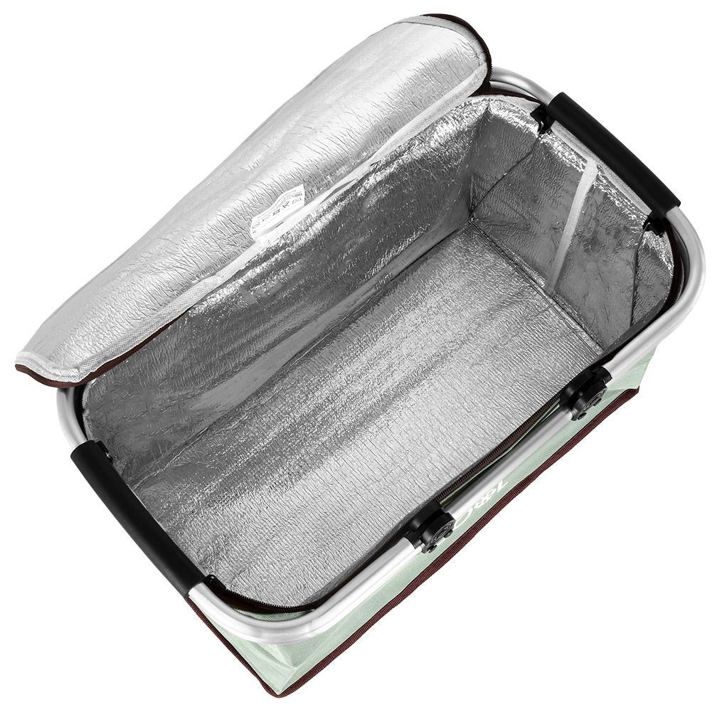 Comfortable cooling basket with closable top and reinforced bottom