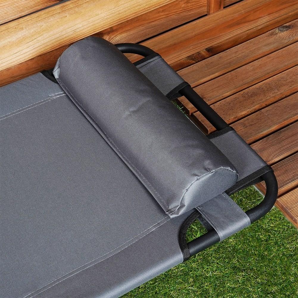 Comfortable sun lounger with three adjustable positions for outdoor use