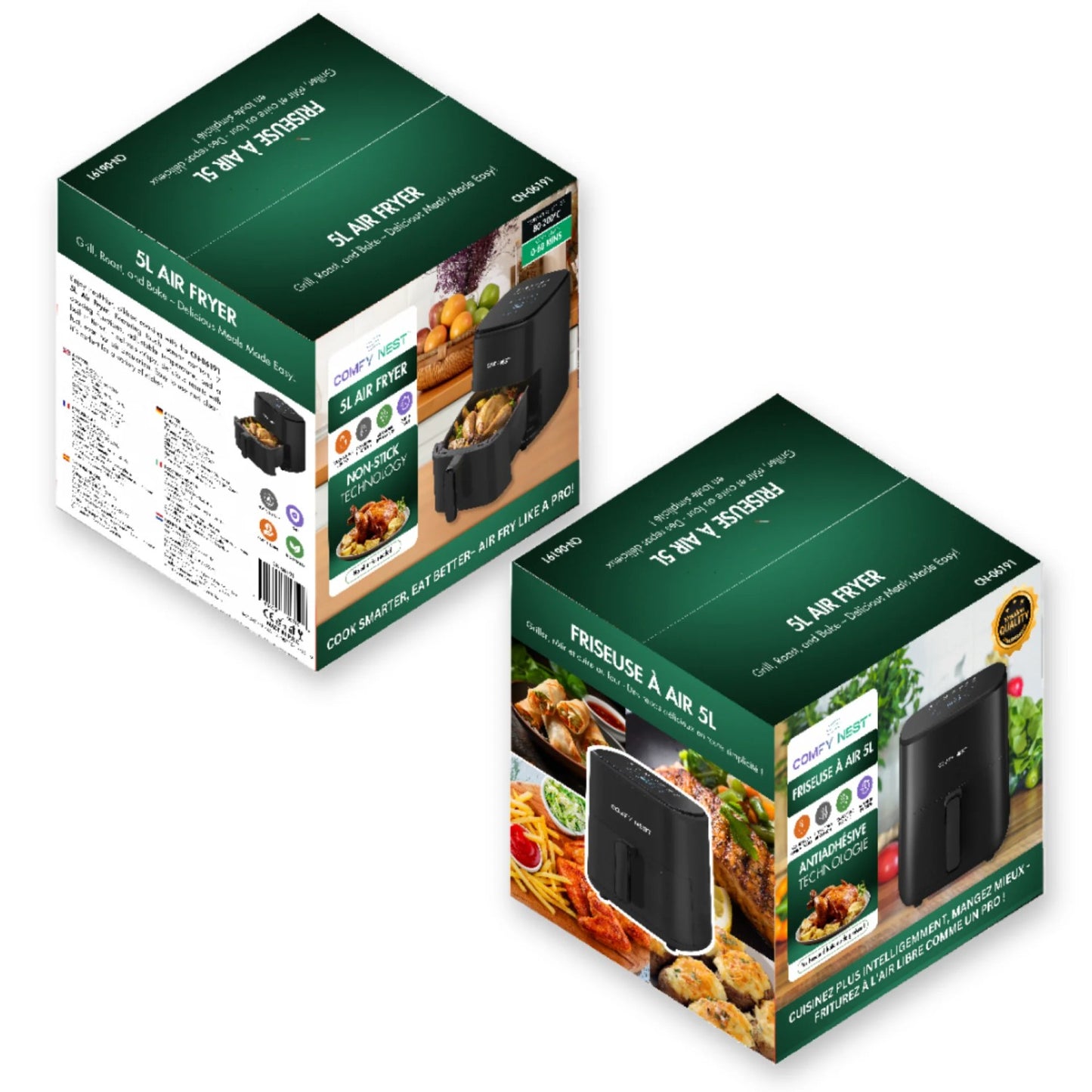 Comfy Nest CN-06191: 1400W Digital Air Fryer - 5L