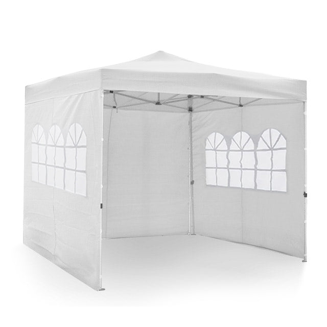 Commercial garden pavilion, automatic, 4-wall windows, entrance, 3x3m - white