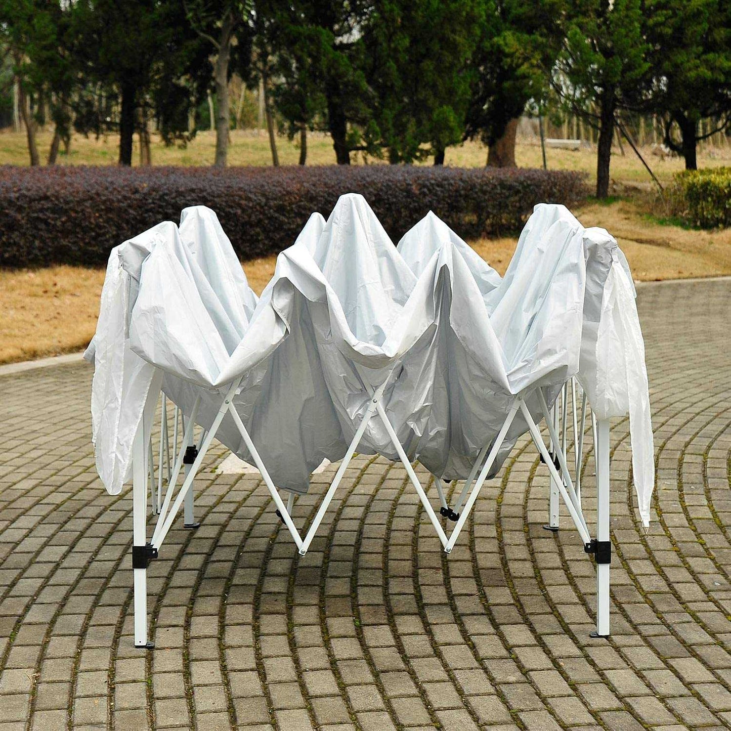 Commercial garden pavilion, automatic, 4-wall windows, entrance, 3x3m - white